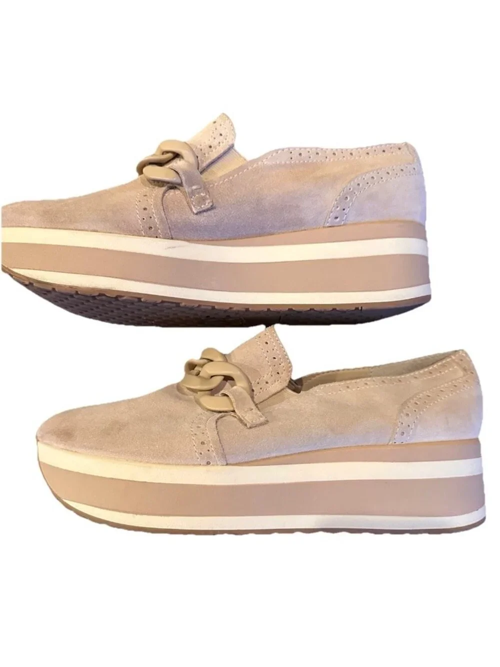 Dolce Vita Women's Beige Sand Dune Jehenee Platform Sneakers Size 11 Casual